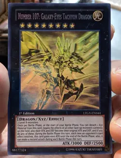 Yugioh Number 107 Galaxy-Eyes Tachyon Dragon Ghost Rare Holo 1st LTGY-EN044 NM - Image 1