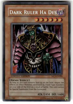 Dark Ruler Ha Des MC1-EN006 Secret Rare Master Collection Volume 1 Yu-Gi-Oh NM - Image 1