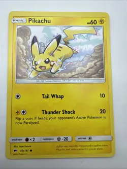 Pokemon Pikachu TCG Burning Shadows Card 40/147 Regular Common - Image 1