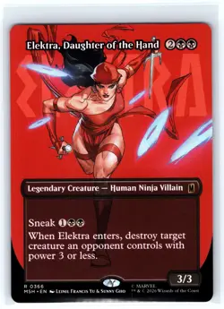 Elektra, Daughter of the Hand (Borderless) (366) 366 Marvel Super Heroes MTG NM - Image 1