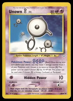 Unown [B] 39/64 Uncommon Neo Revelation Pokemon Unlimited LP - Image 1