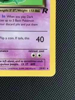 Dark Slowbro 29/82 Team Rocket Regular Pokemon TCG DMG/crease - Image 5