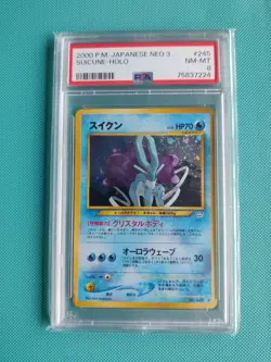 Pokemon TCG PSA 8 Suicune Neo 3 #245 Neo Revelation Japanese MINT Holo - Image 1