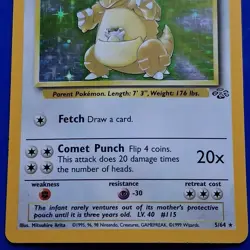 1999 Pokemon Jungle Kangaskhan Holo #5/64 - Image 5