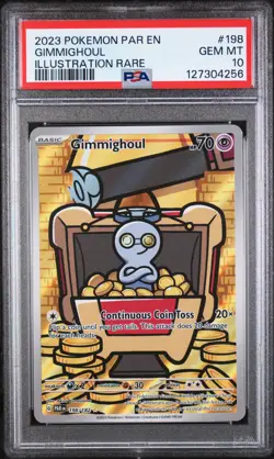 PSA 10 GEM Mint Gimmighoul 198/182 Illustration Rare - Pokemon PAR SV04 - Image 1
