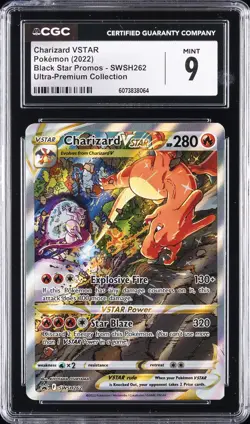 2022 POKEMON BLACK STAR PROMOS ULTRA-PREMIUM COLLECTION CHARIZARD VSTAR CGC 9 - Image 1