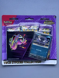 Pokemon TCG Ascended Heroes Gastly Tech Sticker 3-Pack Blister New Sealed - Image 1