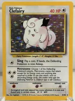 Pokemon TCG Clefairy 1999 Base Set Holo Rare #5/102 WOTC NM Vintage - Image 1