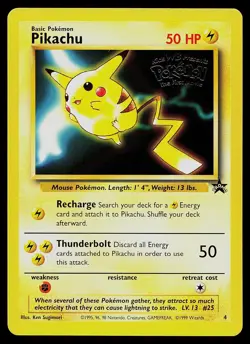 Pokemon Card - Pikachu Wotc Black Star Promo WB Movie 4 Promo - Image 1