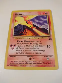 Pokemon Moltres Black Star Promo #21 LP-NM Non-Holo Rare Card + Free Gift - Image 2
