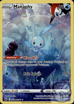 Manaphy GG06/GG70 Holo Crown Zenith Galarian Gallery Pokemon Holo NM/M - Image 3