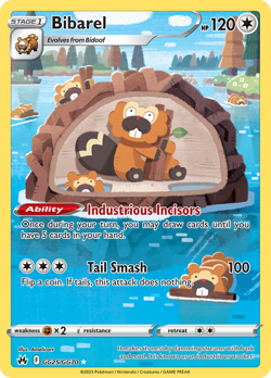 Bibarel GG25/GG70 Holo Crown Zenith Galarian Gallery Pokemon Holo NM/M - Image 1