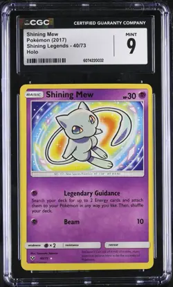 2017 Shining Mew #40/73 Pokemon Shining Legends CGC 9 MINT - Image 1
