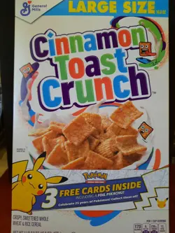 NEW General Mills Cinnamon Toast Crunch Cereal Pokemon 25th Anniversary Pikachu - Image 1