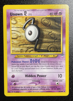 Unown (G) 27/105 Neo Destiny Pokemon Card NM- - Image 1