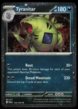 Tyranitar (Cosmos Holo) 135/193 Holo Cards & Products Pokemon Holo NM - Image 1