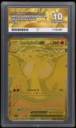 Charizard 130/094 Ace 10 Gem Mint Phantasmal Flames Pokemon Card - Image 1