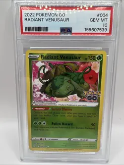2022 Pokemon Go Radiant Venusaur #004 PSA 10 Gem Mint - Image 1