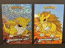 SANDSHREW X SANDSLASH LOT - POKEMON CRYSTAL CARD COLLECTION CCG CRACKED HOLO - Image 1