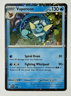 Pokemon TCG - Vaporeon - SVP 168 - 2025 S&V: Black Star Promo - Cosmo Holo - Image 1