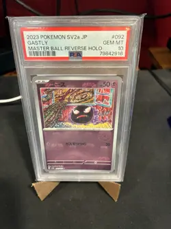 Pokemon Gastly 151 sv2a Japanese Master Ball Reverse Holo #092 PSA 10 Gem Mint - Image 1