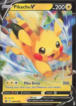 Pikachu V SWSH285 Holo Promo Sword & Shield Promo Pokemon Near Mint - Image 1