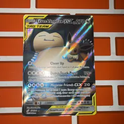 Pokemon Eevee & Snorlax GX TAG TEAM Full Art Holo SM-Team Up 171/181, LP. - Image 1