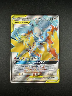 Moltres & Zapdos & Articuno GX Full Art 66/68 Hidden Fates Holo Pokemon NM - Image 1