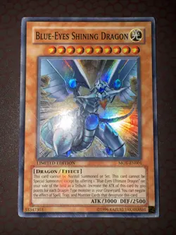 Yu-Gi-Oh! Blue-Eyes Shining Dragon -MOV- Super Rare - Limited Edition DAMAGED! - Image 2