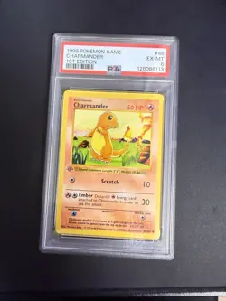 1999 Charmander 46/102 Pokemon Base Set 1st Edition Shadowless vintage PSA 6 - Image 1