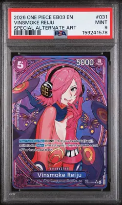 Bandai 2026 One Piece EB03 Vinsmoke Reiju EB03-031 SP Alt Art Foil PSA 9 - Image 1