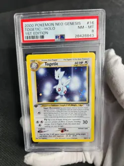 2000 Pokemon Neo Genesis Togetic 1st Edition Holo #16 PSA 8 Graded Pokemon Card - Image 1