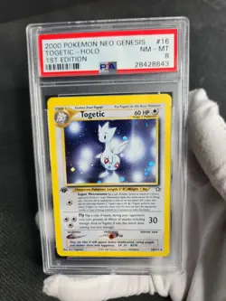2000 Pokemon Neo Genesis Togetic 1st Edition Holo #16 PSA 8 Graded Pokemon Card - Image 2