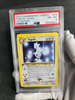 2000 Pokemon Neo Genesis Togetic 1st Edition Holo #16 PSA 8 Graded Pokemon Card - Image 3