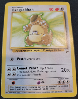 Kangaskhan # 26/130 Base Set 2 TCG Game Pokemon Trading Cards Colorless LP - Image 1