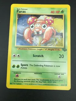 Paras 59/64 Common Jungle Unlimited Pokemon TCG Card NM 1999 Vintage WOTC - Image 1