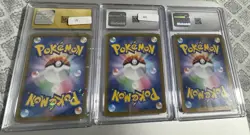 Pokemon TCG CGC Graded Japanese Holo 3-Card Lot Leafeon VMAX Rayquaza VMAX - Image 2