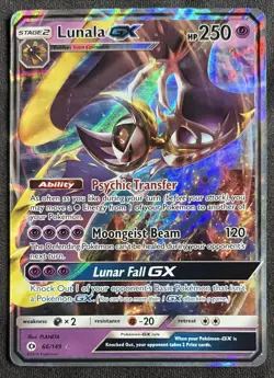 Lunala GX 66/149 Sun and Moon Base Set Near Mint Ultra Rare Pokemon - Image 1