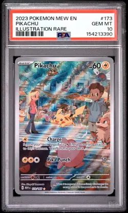 Pikachu 173/165 PSA 10 Illustration Rare Holo SV 151 English 2023 - Image 3