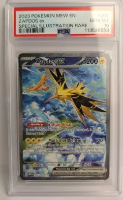 2023 POKEMON MEW EN-151 SPECIAL ILLUSTRATION RARE #202 ZAPDOS EX PSA 10 - Image 1