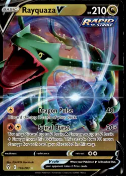 Rayquaza V 110/203 Holo V Rare Pokemon Evolving Skies - Image 1