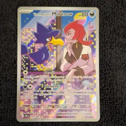 Team Rocket's Murkrow 200/182 Pokemon Destined Rivals Holo Illustration Rare - Image 1