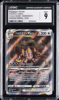 2023 POKEMON CROWN ZENITH - GALARIAN GALLERY - HOLO REGIGIGAS VSTAR CGC 9 - Image 1