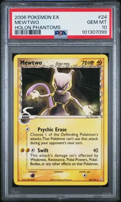 2006 POKEMON EX HOLON PHANTOMS #24 MEWTWO PSA 10 - Image 1