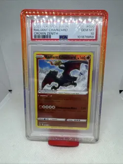 2023 POKEMON SWORD & SHIELD CROWN ZENITH #020 RADIANT CHARIZARD PSA 10 With - Image 2