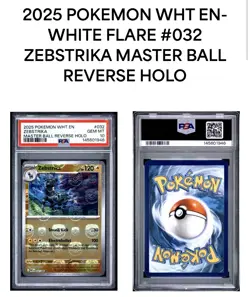 Pokemon TCG - White Flare Zebstrika 032/086 Master Ball Reverse Holo - PSA 10 - Image 3