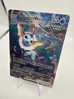Pokemon Vaporeon VMAX Promo Full Art Rapid Strike Holo SWSH182 - Image 2
