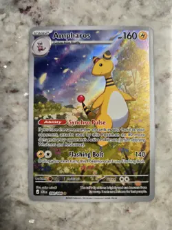 Ampharos 090/086 Me04: Chaos Rising Holo Illustration Rare Pokemon NM - Image 1