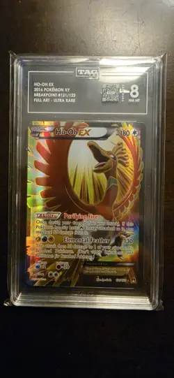 TAG 8 Pokemon TCG Ho-Oh EX Full Art Holo Ultra Rare Breakpoint 121/122 - Image 1