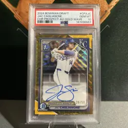 2024 Bowman Draft Chrome Jac Caglianone #CPA-JC 1st Gold Wave Auto /50 PSA 10 💎 - Image 1